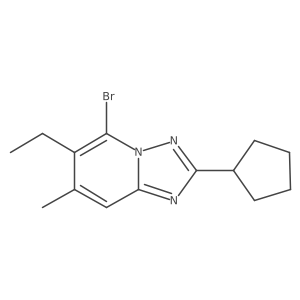 5-Bromo-2-cyclopentyl-6-ethyl-7-methyl-[1,2,4]triazolo[1,5-a]pyridine结构式