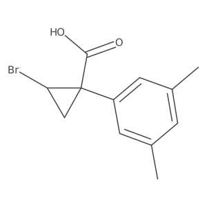 2-Bromo-1-(3,5-dimethylphenyl)cyclopropane-1-carboxylic acid结构式