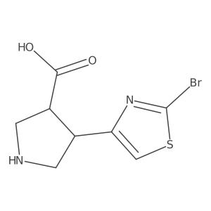 4-(2-Bromo-1,3-thiazol-4-yl)pyrrolidine-3-carboxylic acid结构式