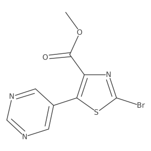 Methyl 2-bromo-5-(pyrimidin-5-yl)-1,3-thiazole-4-carboxylate结构式