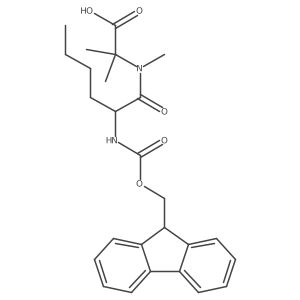 2-[(2S)-2-({[(9H-fluoren-9-yl)methoxy]carbonyl}amino)-N-methylhexanamido]-2-methylpropanoic acid Structure
