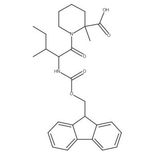 1-[2-({[(9H-fluoren-9-yl)methoxy]carbonyl}amino)-3-methylpentanoyl]-2-methylpiperidine-2-carboxylic acid结构式