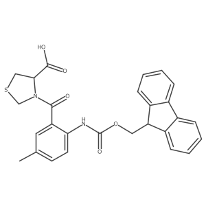 3-[2-({[(9H-fluoren-9-yl)methoxy]carbonyl}amino)-5-methylbenzoyl]-1,3-thiazolidine-4-carboxylic acid Structure