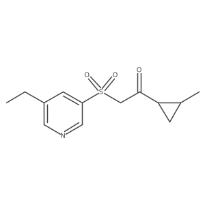 2-[(5-Ethylpyridin-3-yl)sulfonyl]-1-(2-methylcyclopropyl)ethan-1-one Structure