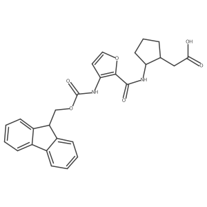 2-{2-[3-({[(9H-fluoren-9-yl)methoxy]carbonyl}amino)furan-2-amido]cyclopentyl}acetic acid Structure