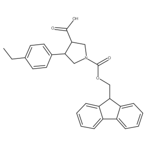 4-(4-ethylphenyl)-1-{[(9H-fluoren-9-yl)methoxy]carbonyl}pyrrolidine-3-carboxylic acid Structure