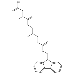 2-[5-({[(9H-fluoren-9-yl)methoxy]carbonyl}amino)-N,4-dimethylpentanamido]acetic acid结构式