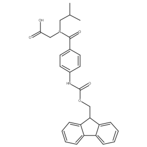 2-{1-[4-({[(9H-fluoren-9-yl)methoxy]carbonyl}amino)phenyl]-N-(2-methylpropyl)formamido}acetic acid结构式