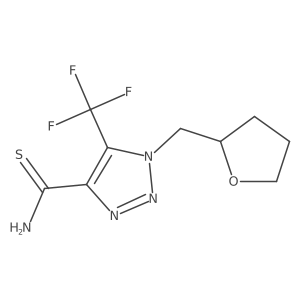 1-(oxolan-2-ylmethyl)-5-(trifluoromethyl)-1H-1,2,3-triazole-4-carbothioamide结构式