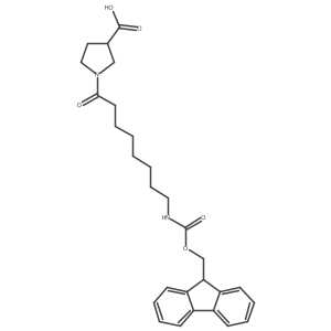 1-[8-({[(9H-fluoren-9-yl)methoxy]carbonyl}amino)octanoyl]pyrrolidine-3-carboxylic acid Structure