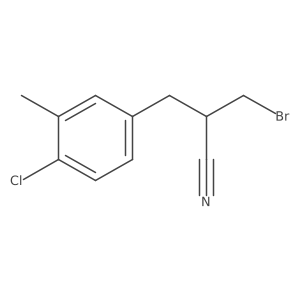 3-Bromo-2-[(4-chloro-3-methylphenyl)methyl]propanenitrile Structure