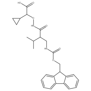 2-cyclopropyl-2-({2-[({[(9H-fluoren-9-yl)methoxy]carbonyl}amino)methyl]-3-methylbutanamido}oxy)acetic acid结构式