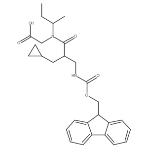 2-[N-(butan-2-yl)-2-(cyclopropylmethyl)-3-({[(9H-fluoren-9-yl)methoxy]carbonyl}amino)propanamido]acetic acid Structure