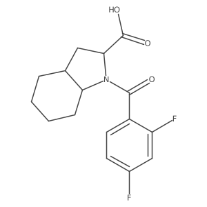 (2S,3aS,7aS)-1-(2,4-difluorobenzoyl)-octahydro-1H-indole-2-carboxylic acid Structure