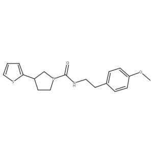 N-[2-(4-methoxyphenyl)ethyl]-3-(2-thienyl)pyrrolidine-1-carboxamide结构式