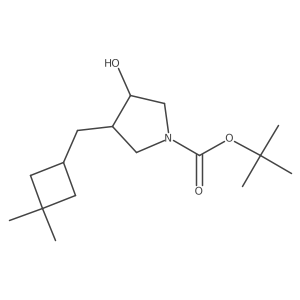 rac-tert-butyl (3R,4S)-3-[(3,3-dimethylcyclobutyl)methyl]-4-hydroxypyrrolidine-1-carboxylate Structure
