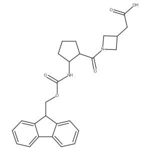 rac-2-{1-[(1R,2S)-2-({[(9H-fluoren-9-yl)methoxy]carbonyl}amino)cyclopentanecarbonyl]azetidin-3-yl}acetic acid Structure