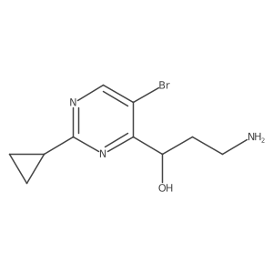 3-Amino-1-(5-bromo-2-cyclopropylpyrimidin-4-yl)propan-1-ol结构式