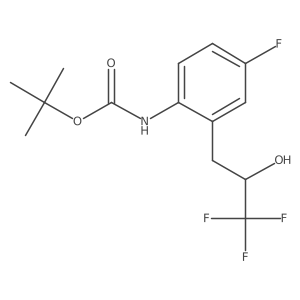 tert-butyl N-[4-fluoro-2-(3,3,3-trifluoro-2-hydroxypropyl)phenyl]carbamate Structure