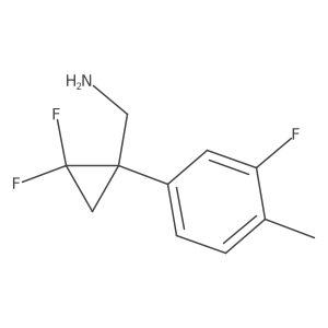 [2,2-Difluoro-1-(3-fluoro-4-methylphenyl)cyclopropyl]methanamine结构式