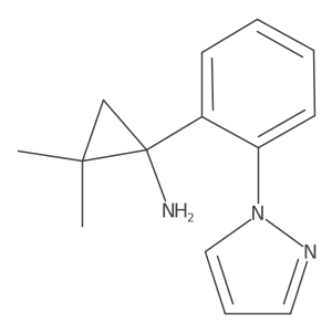 2,2-dimethyl-1-[2-(1H-pyrazol-1-yl)phenyl]cyclopropan-1-amine结构式