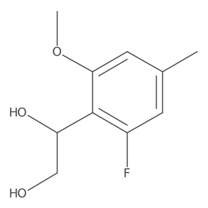 1-(2-Fluoro-6-methoxy-4-methylphenyl)ethane-1,2-diol结构式