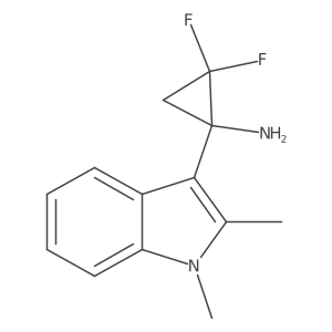 1-(1,2-dimethyl-1H-indol-3-yl)-2,2-difluorocyclopropan-1-amine结构式