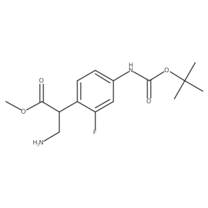 Methyl 3-amino-2-(4-{[(tert-butoxy)carbonyl]amino}-2-fluorophenyl)propanoate结构式