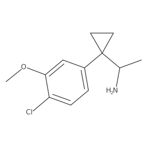 1-[1-(4-Chloro-3-methoxyphenyl)cyclopropyl]ethan-1-amine结构式