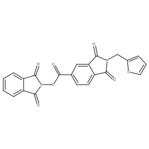 1,3-dioxo-2,3-dihydro-1H-isoindol-2-yl 2-[(furan-2-yl)methyl]-1,3-dioxo-2,3-dihydro-1H-isoindole-5-carboxylate结构式