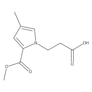 3-[4-iodo-2-(methoxycarbonyl)-1H-pyrrol-1-yl]propanoic acid Structure
