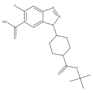 1-{1-[(tert-butoxy)carbonyl]piperidin-4-yl}-5-fluoro-1H-1,2,3-benzotriazole-6-carboxylic acid Structure