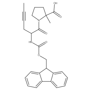 (2S)-1-[2-({[(9H-fluoren-9-yl)methoxy]carbonyl}amino)hex-4-ynoyl]-2-methylpyrrolidine-2-carboxylic acid结构式