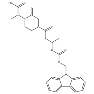 2-{4-[(3S)-3-({[(9H-fluoren-9-yl)methoxy]carbonyl}amino)butanoyl]-2-oxopiperazin-1-yl}propanoic acid Structure