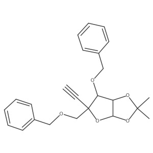 (3aR,5R,6S,6aR)-6-(benzyloxy)-5-((benzyloxy)methyl)-5-ethynyl-2,2-dimethyltetrahydrofuro[2,3-d][1,3]dioxole Structure