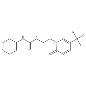 1-(Oxan-4-yl)-3-{2-[6-oxo-3-(trifluoromethyl)-1,6-dihydropyridazin-1-yl]ethyl}urea Structure