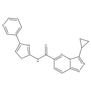 3-cyclopropyl-N-[4-(pyridin-3-yl)-1,3-thiazol-2-yl]-[1,2,4]triazolo[4,3-b]pyridazine-6-carboxamide Structure