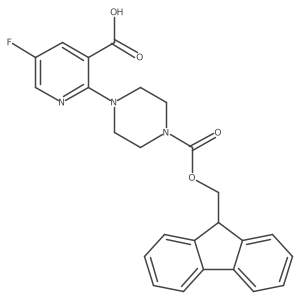 2-(4-{[(9H-fluoren-9-yl)methoxy]carbonyl}piperazin-1-yl)-5-fluoropyridine-3-carboxylic acid Structure