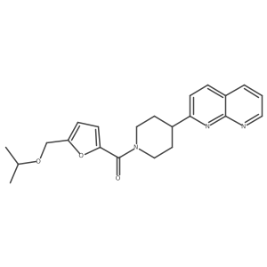 2-(1-{5-[(Propan-2-yloxy)methyl]furan-2-carbonyl}piperidin-4-yl)-1,8-naphthyridine结构式