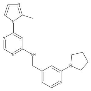 6-(2-methyl-1H-imidazol-1-yl)-N-{[2-(pyrrolidin-1-yl)pyridin-4-yl]methyl}pyrimidin-4-amine Structure