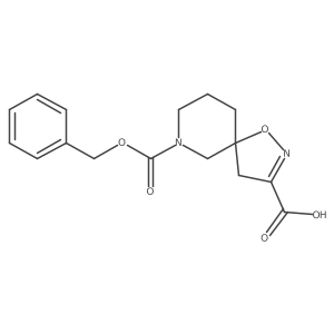 7-[(Benzyloxy)carbonyl]-1-oxa-2,7-diazaspiro[4.5]dec-2-ene-3-carboxylic acid结构式