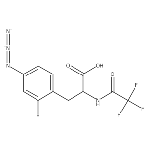 (2R)-3-(4-azido-2-fluorophenyl)-2-(2,2,2-trifluoroacetamido)propanoic acid结构式