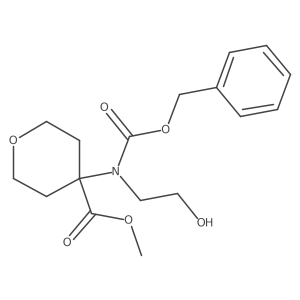 methyl 4-[benzyloxycarbonyl(2-hydroxyethyl)amino]tetrahydropyran-4-carboxylate结构式
