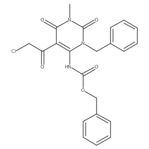 benzyl N-[3-benzyl-5-(2-chloroacetyl)-1-methyl-2,6-dioxo-1,2,3,6-tetrahydropyrimidin-4-yl]carbamate结构式