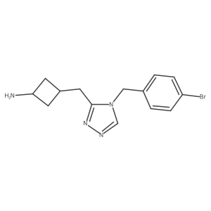 3-((4-(4-Bromobenzyl)-4H-1,2,4-triazol-3-yl)methyl)cyclobutan-1-amine结构式