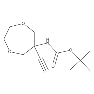 tert-butyl N-(6-ethynyl-1,4-dioxepan-6-yl)carbamate结构式