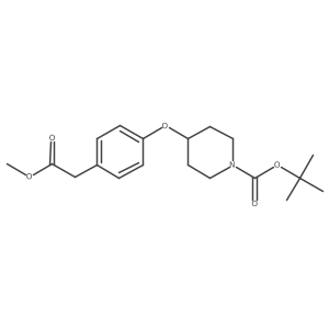 tert-Butyl 4-(4-(2-methoxy-2-oxoethyl)phenoxy)piperidine-1-carboxylate结构式