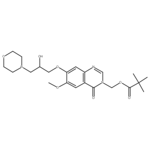 7-(2-Hydroxy-3-morpholinopropoxy)-6-methoxy-3-pivaloyloxymethyl-3,4-dihydroquinazolin-4-one Structure