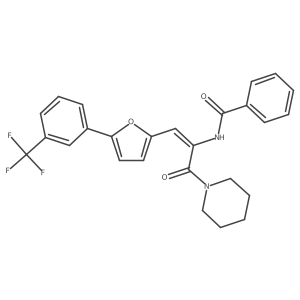N-[(1Z)-3-oxo-3-(piperidin-1-yl)-1-{5-[3-(trifluoromethyl)phenyl]furan-2-yl}prop-1-en-2-yl]benzamide Structure
