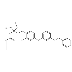 Carbamic acid, N-[3-[2-chloro-4-[[3-(phenylmethoxy)phenyl]thio]phenyl]-1,1-bis(hydroxymethyl)propyl]-, 1,1-dimethylethyl ester Structure